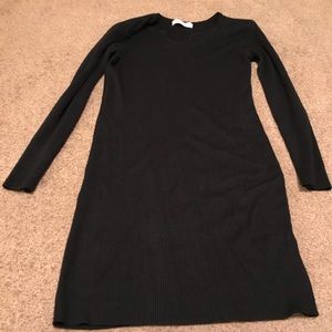 Plain black sweater dress